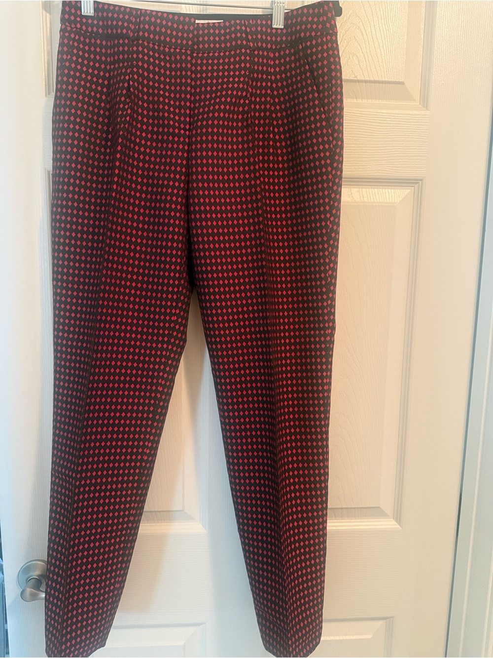Women’s Patterned Dress Pants in Red and Black
